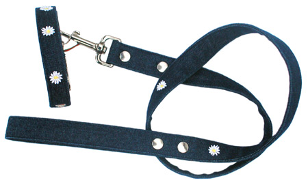 Dog Collar Lead Denim Style
