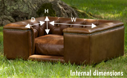 leather dog bed dimensions