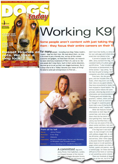 D for Dog in Dogs Today magazine