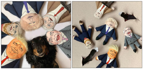 Parody politician dog toys