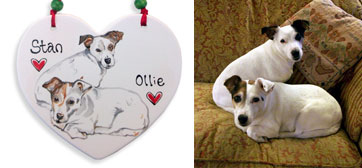 portrait personalised dog hanging plaque