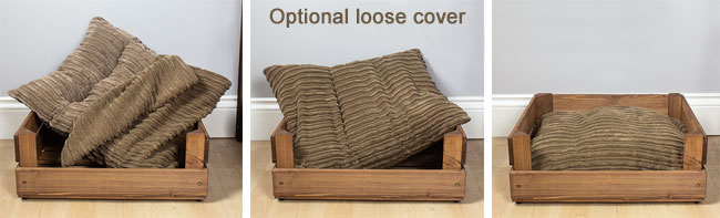 Brown cord dog bed covers