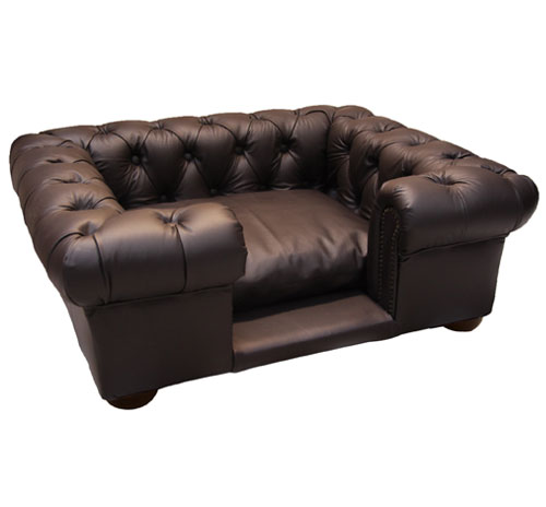 Balmoral Brown Leather Dog Sofa