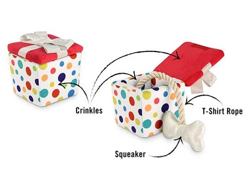 Party Time Gift Box Dog Toy