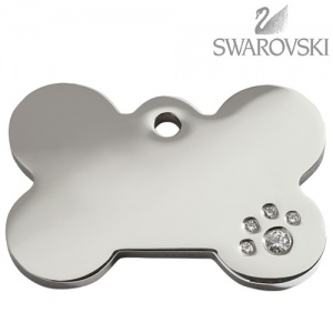 Swarovski Diamante Dog Tag - Large Bone