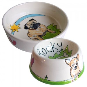 Dog Bowls With Dog's Name & Image