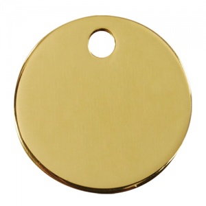 Plain Brass Dog Tag - Large Circle