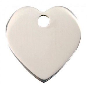 Plain Stainless Steel Dog Tag - Large Heart