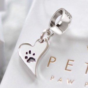 Your Dog's Paw Print Charm on Bead