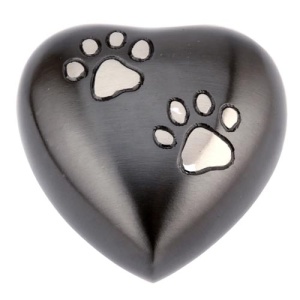 Pet Keepsake Urn Chertsey Black Pewter Heart