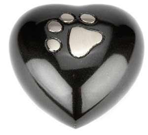Pet Keepsake Urn Hedon Black Pewter Heart