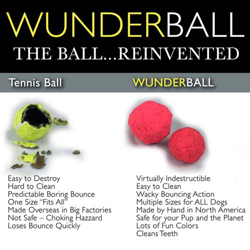 The Wunderball solid rubber dog ball
