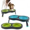 Collapsible Raised Dog Bowls - Double