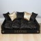 Cushions: Black & Gold Velvet
