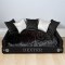 Cushions: Black & Silver Velvet
