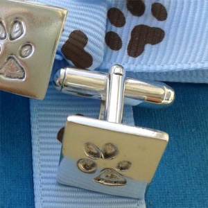 Dog paw print cufflinks
