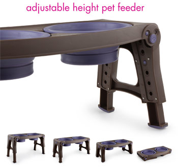 Popware Adjustable Height Elevated Dog Feeder Folds Flat D For Dog