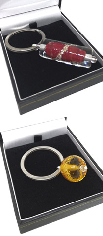 ashes glass eternity bead keyring
