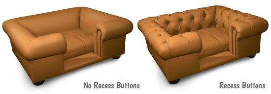 Sofa dog bed recess buttons options