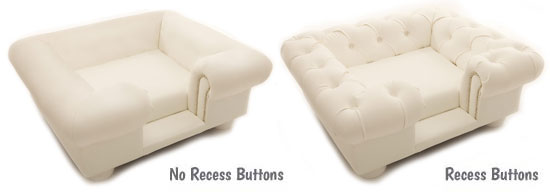 Sofa dog bed recess buttons options