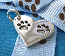 double paw print charm