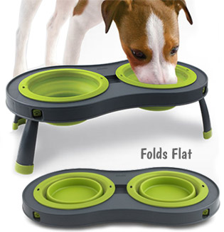 collapsible raised dog bowls
