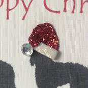 Dog Christmas card with sparkle hat