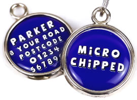 Microchipped dog tags (with optional spay or neutered)