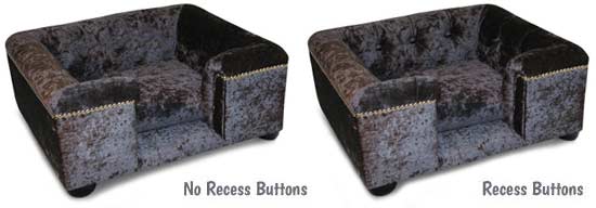 Sofa dog bed recess buttons options