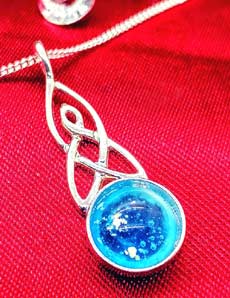 Silver ashes pendant Celtic necklace