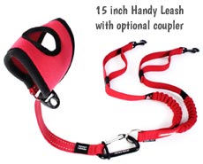 Hands free dog lead with lead extension coupler
