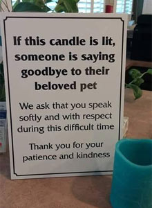 If this candle is lit, someone is saying goodbye