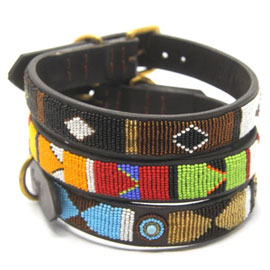 Masai beaded dog collars and leads