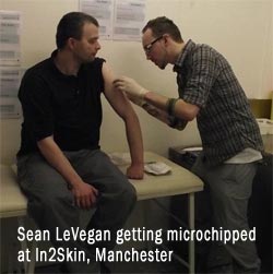 Sean LeVegan getting microchipped at In2Skin