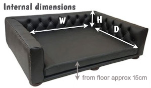 sofa dog bed dimensions