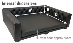 sofa dog bed dimensions
