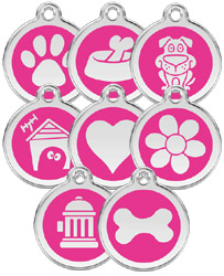 New - Hot Pink Dog Tags