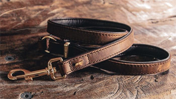 classic natural leather dog collars and leads