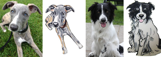 personalised ceramic stylised dog portraits
