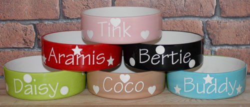 Personalised dog bowls