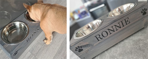 Personalised Grey Dog Bowl