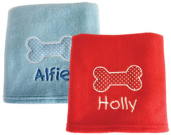 Personalised dog blanket with bone