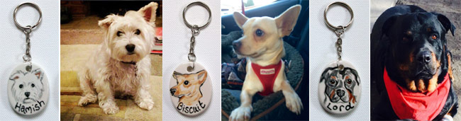 portrait dog keyring charm examples