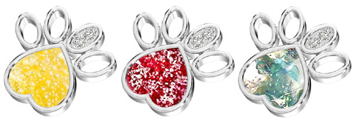 Pet paw ashes necklace colours