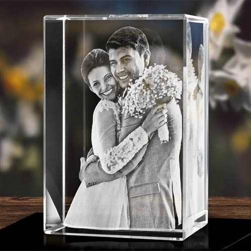 3D Photo Engraved Crystal Block