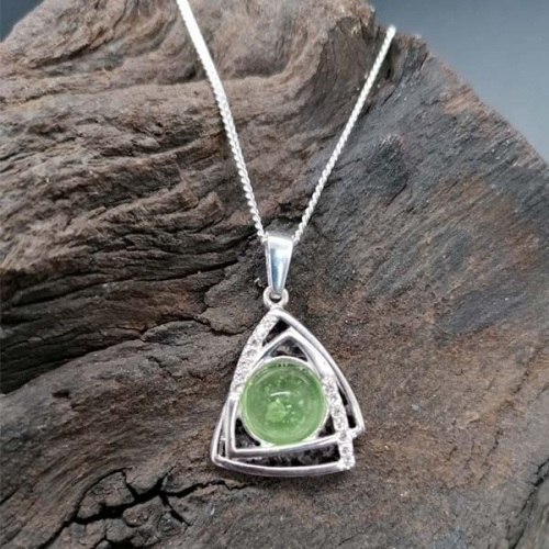 Memory Ashes Silver Triangular Pendant