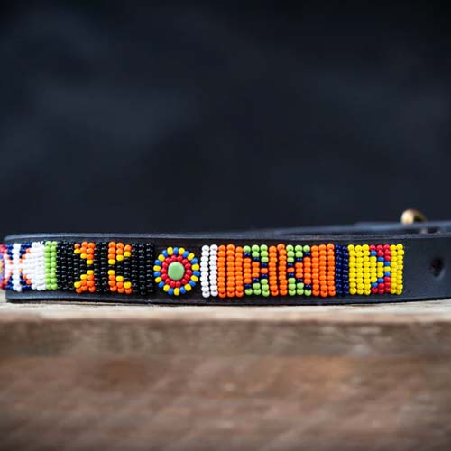 Masai Beaded Dog Collar - Pastel