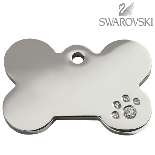 Swarovski Diamante Dog Tag - Large Bone