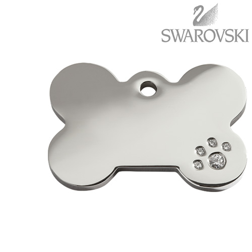 Swarovski Diamante Dog Tag - Small Bone