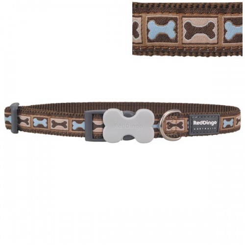 Red Dingo Bone Yard Brown Dog Collar